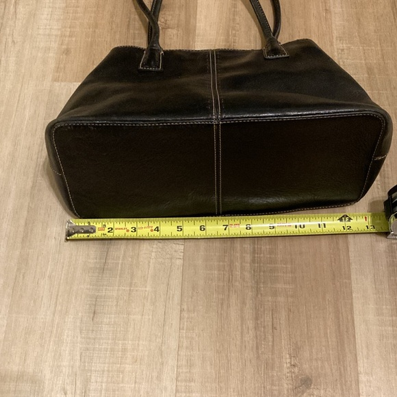 FOSSIL Black Leather Shoulder Purse Handbag - Picture 3 of 8